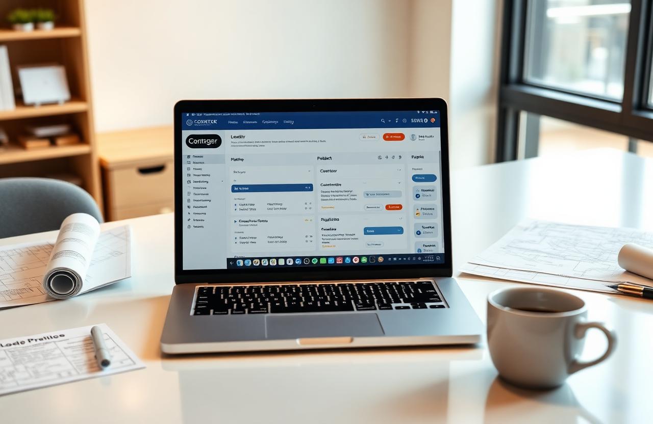 Contractor CRM system dashboard for managing leads and projects