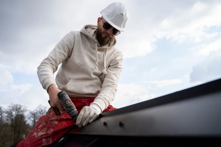 gutter cleaning service on residential home