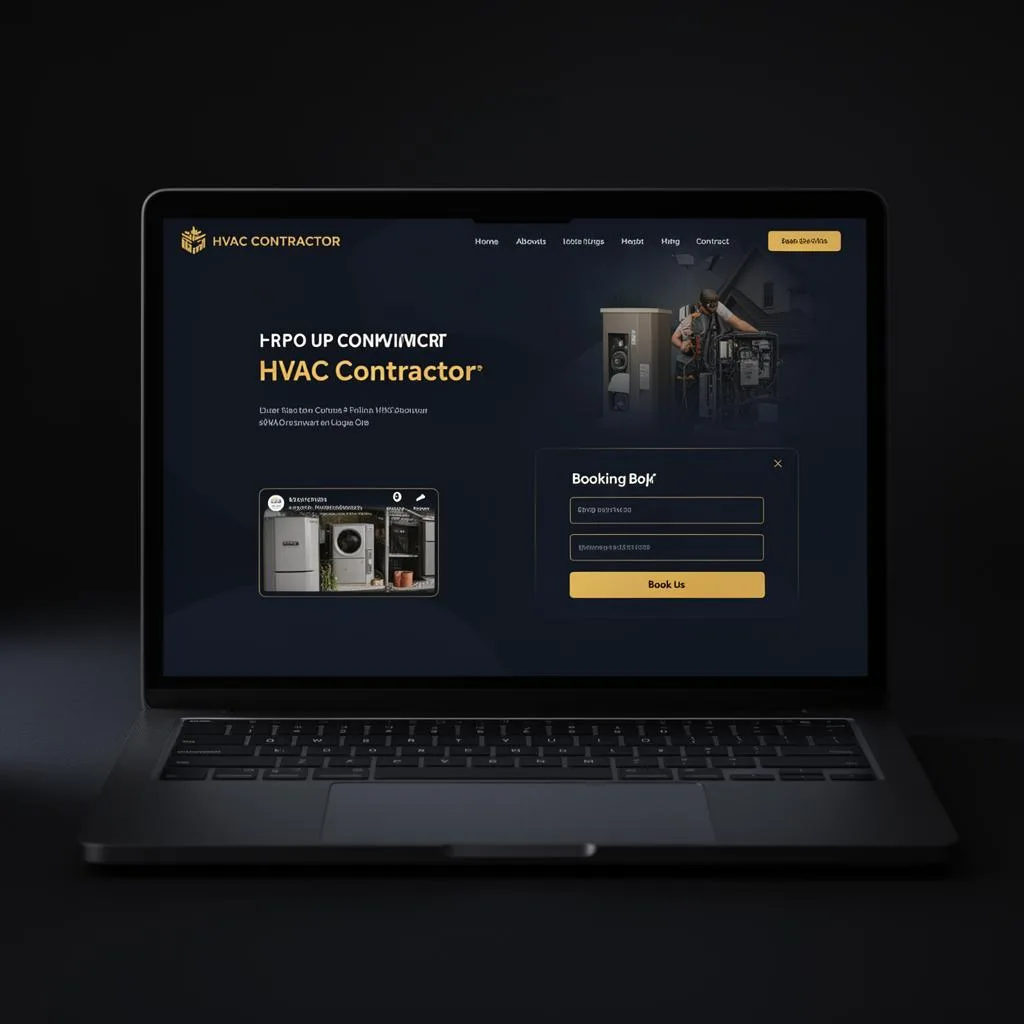 modern HVAC contractor website on desktop and mobile screen